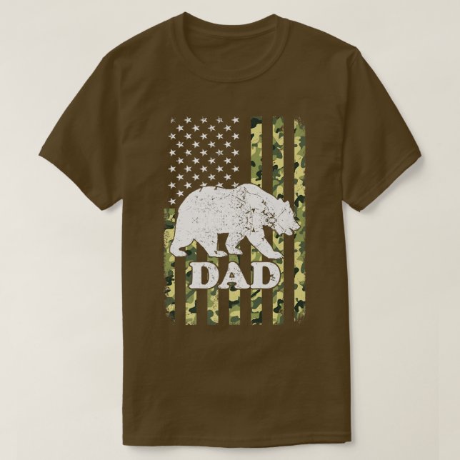 Pappa Bear Camping Hiking Camouflage Förenta state T Shirt (Design framsida)