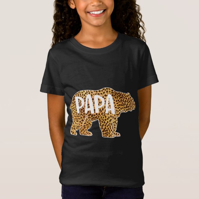 Pappa Bear Cheetah Leopard Print Gift Pappa Far Gi T Shirt (Framsida)