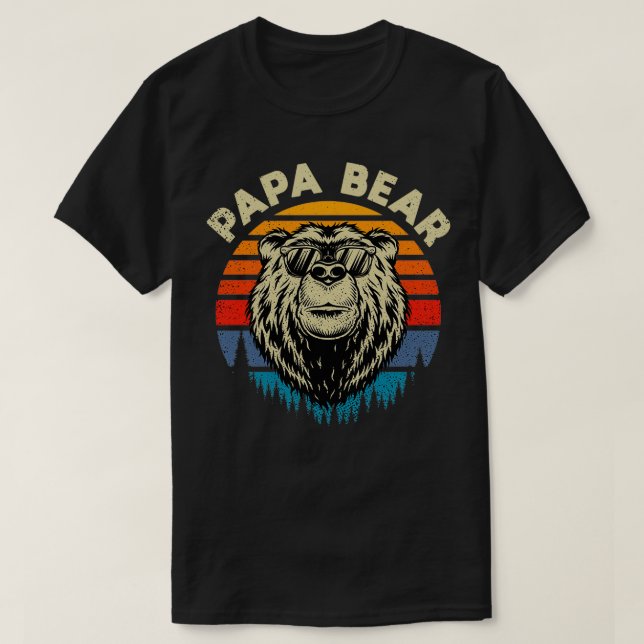 Pappa Bear Coola retro-presentidé T Shirt (Design framsida)