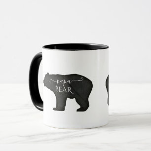 Pappa Bear Fars dag Black n White Rustie Modern Mugg