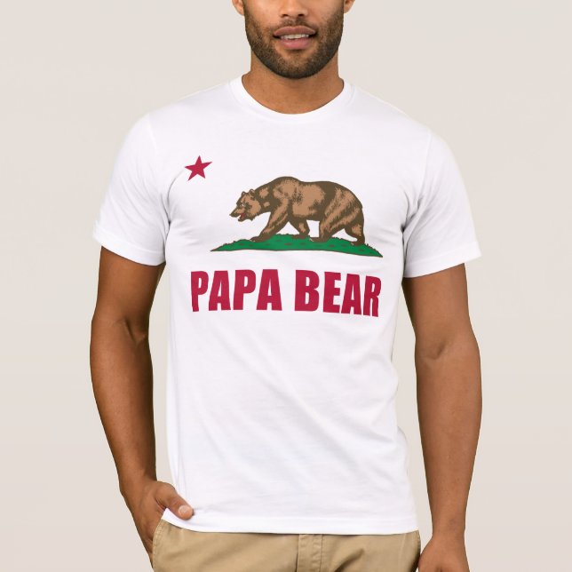Pappa Bear Flagga of California Tee Shirt (Framsida)