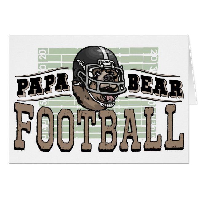 Pappa Bear Football by Mudge Studios Hälsningskort (Framsidan Horizontal)