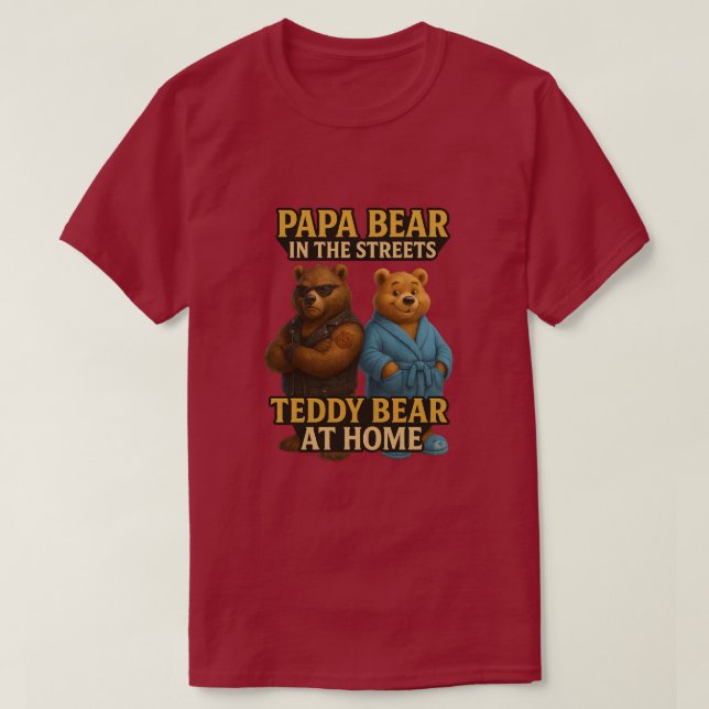 Pappa Bear Funny Split Pappa Bear T-Shirt (Design framsida)