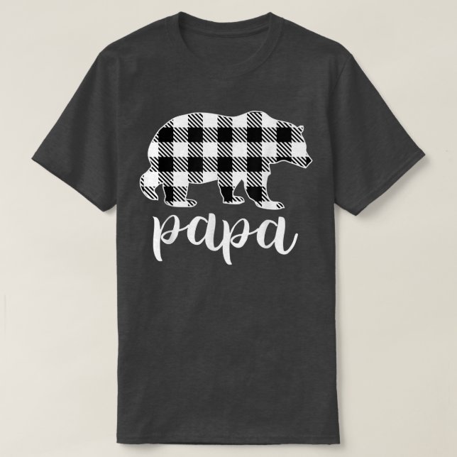 Pappa Bear Grått Buffalo Play Pajama T Shirt (Design framsida)