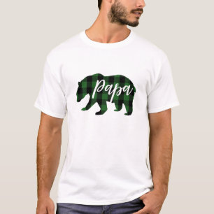 Pappa Bear Grönt Play Skript T Shirt