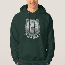 Pappa Bear, Hand plockade Illustration Hoodie