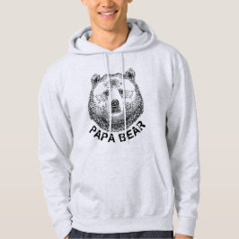 Pappa Bear, Hand plockade Illustration Hoodie