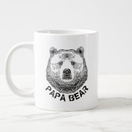 Pappa Bear, Hand plockade Illustration Jumbo Mugg