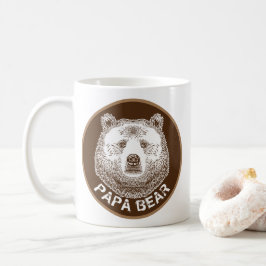 Pappa Bear, Hand plockade Illustration Kaffemugg