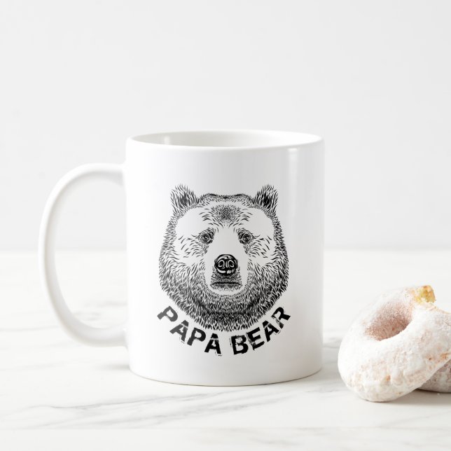Pappa Bear, Hand plockade Illustration Kaffemugg (Med munk)