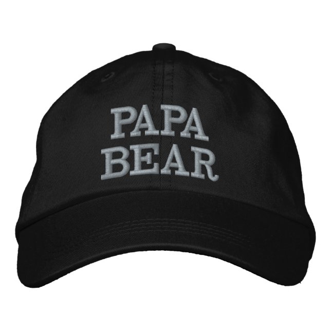 Pappa Bear Hat | Far-dagspresent Broderad Keps (Framsida)
