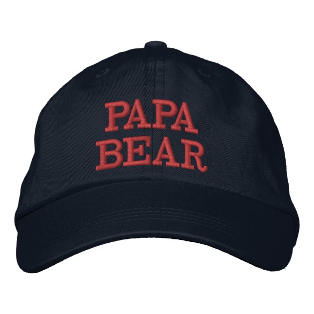 Pappa Bear Hat | Far-dagspresent Broderad Keps (Framsida)