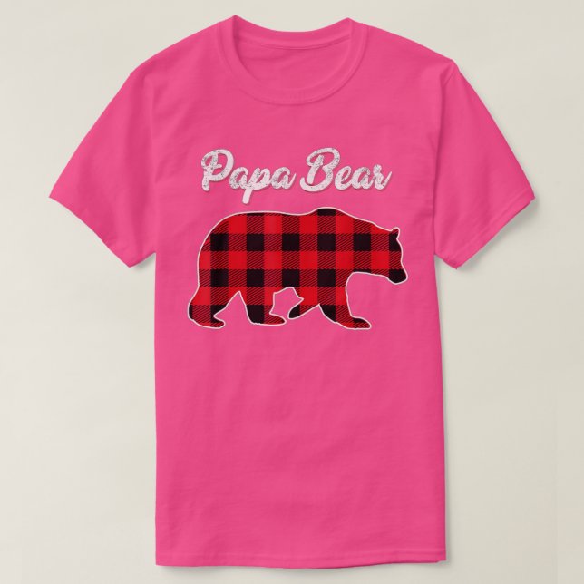 Pappa Bear jul jul Pajama Red Play Buffalo Famil T Shirt (Design framsida)