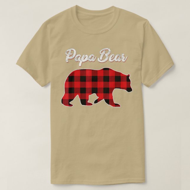 Pappa Bear jul jul Pajama Red Play Buffalo Famil T Shirt (Design framsida)