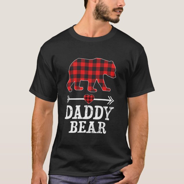 Pappa Bear jul jul Pajama Red Play Buffalo T Shirt (Framsida)