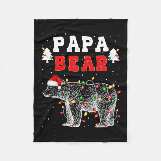 Pappa Bear-jultomten Matching Pajamas Fleecefilt (Framsidan)