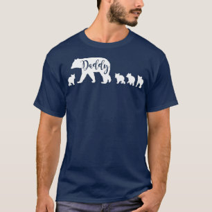 Pappa Bear med 4 fyra Unge Pappa Far Pappa T Shirt