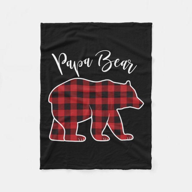Pappa Bear Pajama Red Buffalo Julafton Funny Famil Fleecefilt (Framsidan)