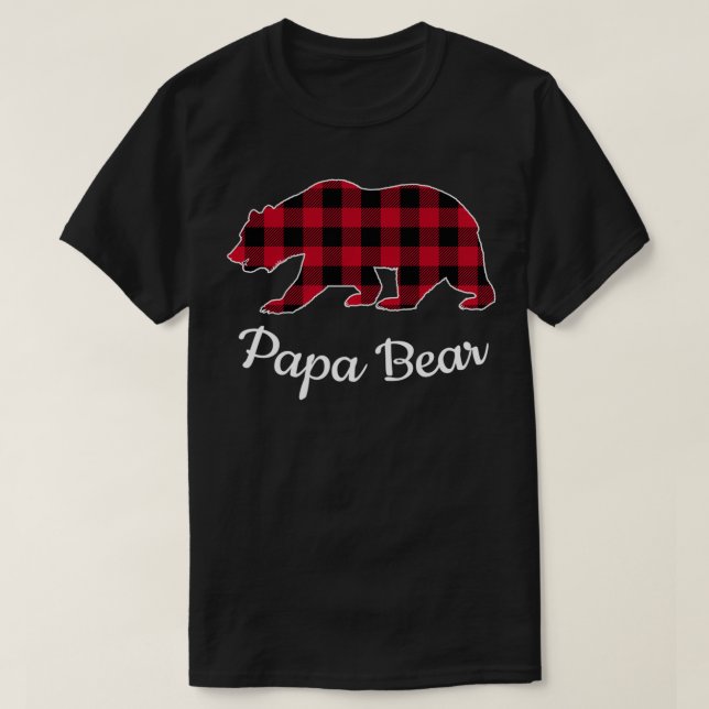 Pappa Bear Pajama Red Buffalo Play Sweatshirt T Shirt (Design framsida)