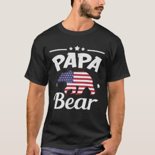 Pappa Bear Patriotic Flagga som matchar 4 juli T Shirt