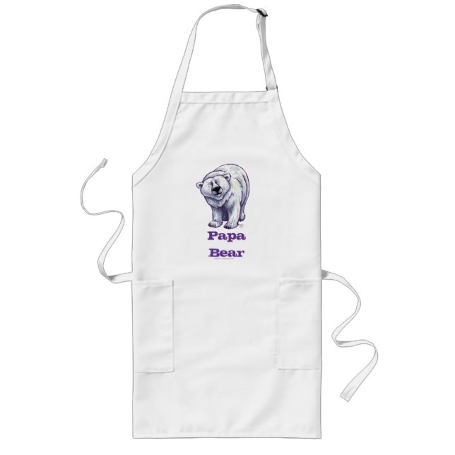 Pappa Bear Polar Bear Apron Långt Förkläde (Framsidan)
