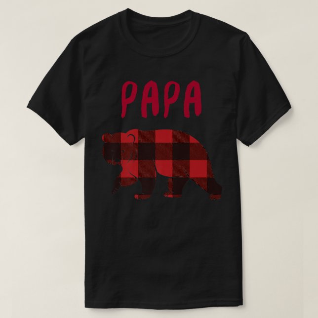 Pappa Bear Red Buffalo Play Pajama Jul Famil T Shirt (Design framsida)