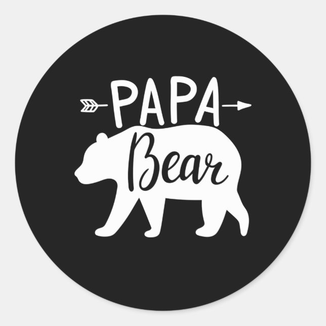 Pappa Bear Runt Klistermärke (Framsida)