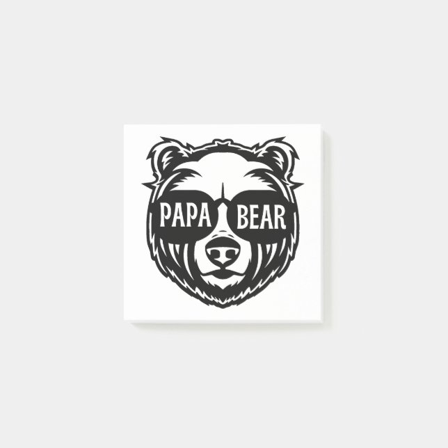 Pappa Bear Sunglass Fars dag Post-it Block (Framsida)