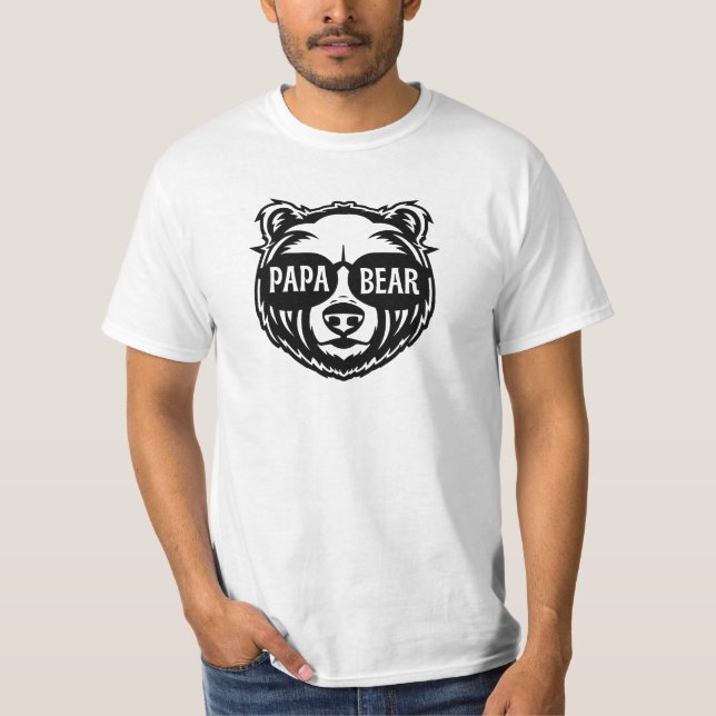 Pappa Bear Sunglass Fars dag T Shirt (Framsida)