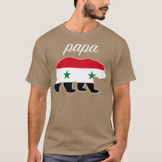 Pappa Bear Syrian Flagga Syrian Roots Premium T Shirt
