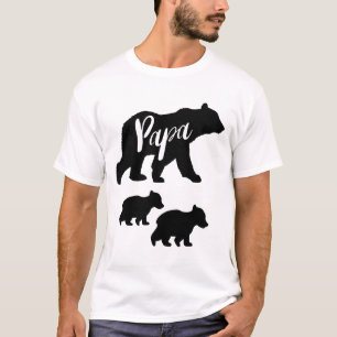 Pappa Bear T Shirt med två Unge