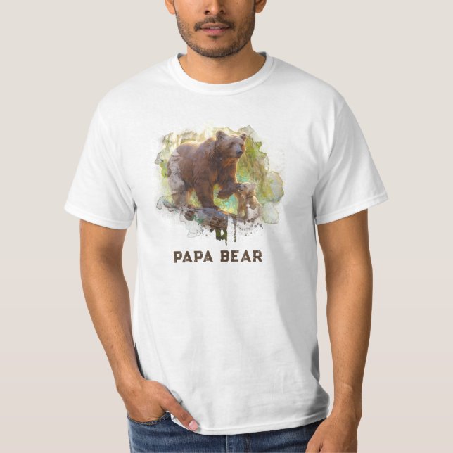 *~* PAPPA BEAR Unge Art Fars dag Gift AP86 T Shirt (Framsida)