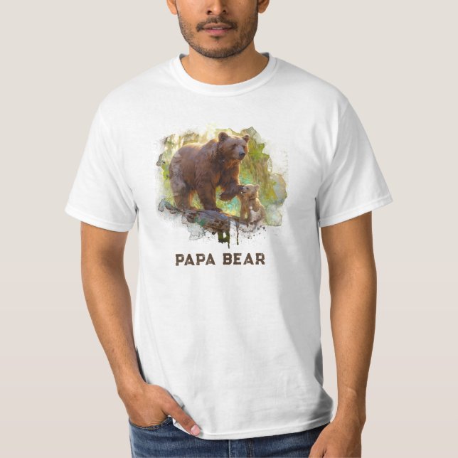 *~* PAPPA BEAR Unge Art Fars dag Gift AP86 T Shirt (Framsida)