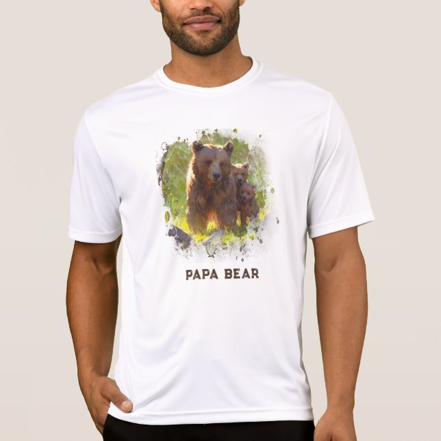 *~* PAPPA BEAR Unge Fars dag Gift AP86 Artsy T Shirt (Framsida)