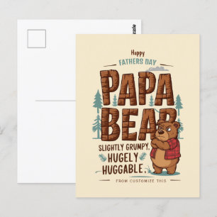 Pappa Bear Vibes - något grumpy, hugely Huggable Vykort