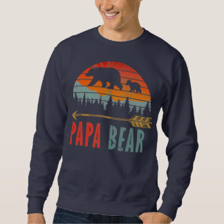 Pappa Bear Vintage Fars dag Pappa Grandpa  Lång Ärmad Tröja