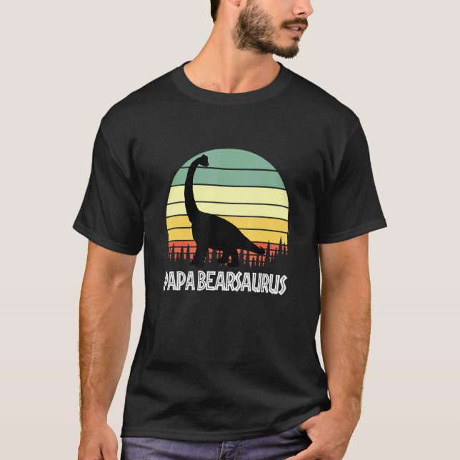 Pappa Bearsaurus Pappa Bear Saurus Pappa Bear Dino T Shirt (Framsida)
