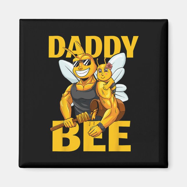 Pappa Bee biodlingshonungspappa med dottergir Magnet (Framsidan)