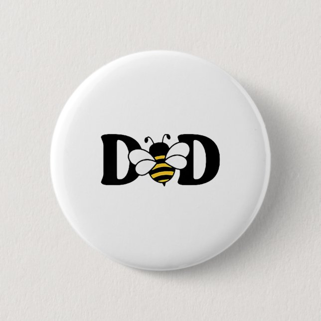 Pappa Bee Cute Biekeeping 1:a Birthday Matching Fa Knapp (Framsida)