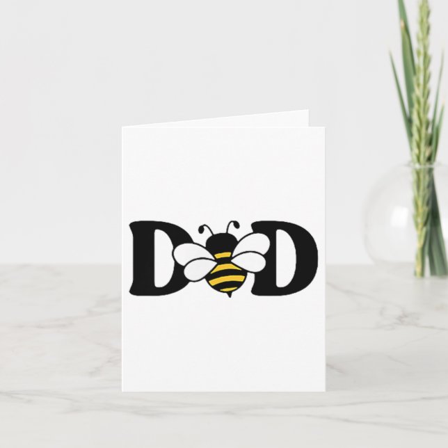 Pappa Bee Cute Biekeeping 1:a Birthday Matching Fa Kort (Framsida)