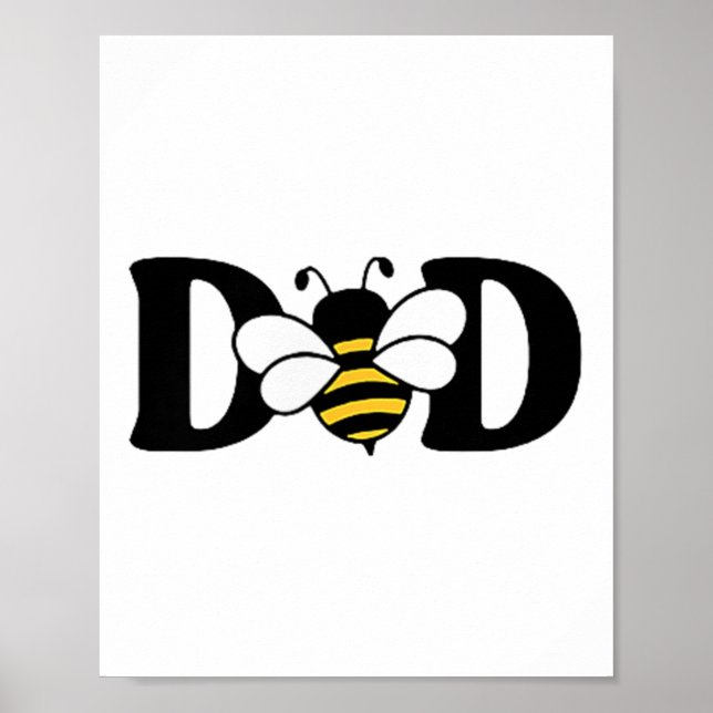 Pappa Bee Cute Biekeeping 1:a Birthday Matching Fa Poster (Framsidan)