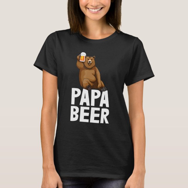Pappa Beer Bear Drinking Beer Beer Beer Beer T Shirt (Framsida)