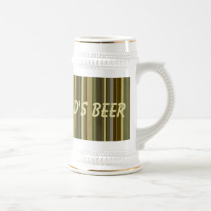 Pappa Beer Brown Stripe Stein Mugg