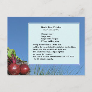 Pappa Beet Pickles Recipe-vykort Vykort