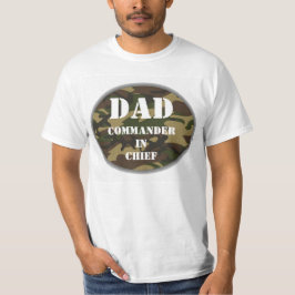 Pappa, befälhavare för guvernör Camo Militära Far T Shirt
