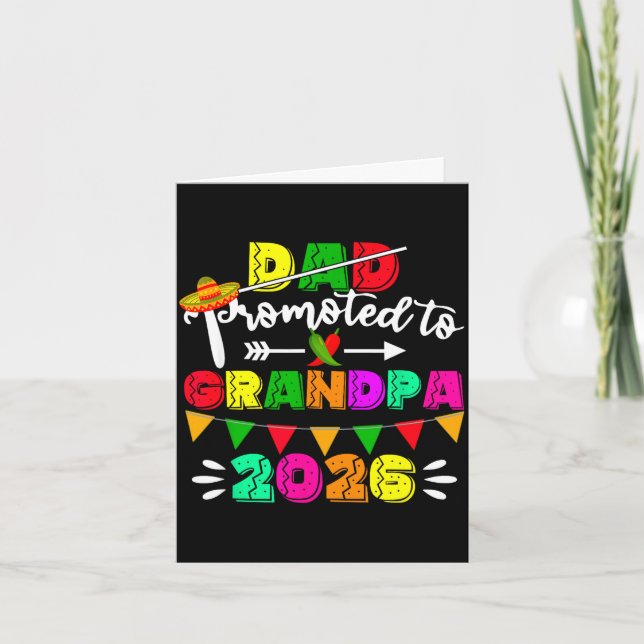 Pappa befordrad till farfar 2026 cinco de mayo kort (Framsida)
