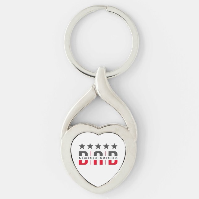 Pappa Begränsad Edition Twisted Heart Silverfärgad Nyckelring (Framsidan)