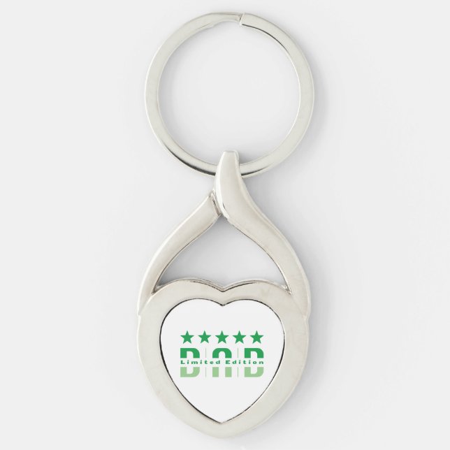Pappa Begränsad Edition Twisted Heart Silverfärgad Nyckelring (Framsidan)