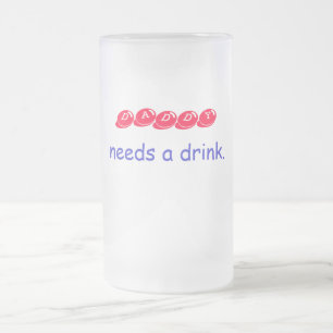 PAPPA behov en drink. Frostat Ölglas