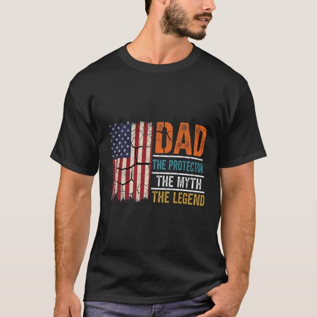 Pappa Beskyddaren Myten Legenden T Shirt (Framsida)